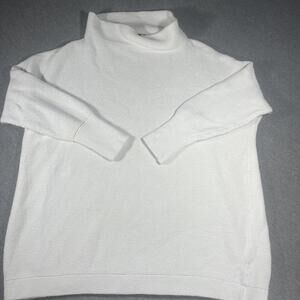 Free People Ottoman Slouchy White Turtleneck Sweater Woman's Medium RN: 66170